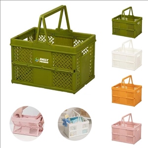 Foldable Pantry Crates Container Plastic Grocery Basket